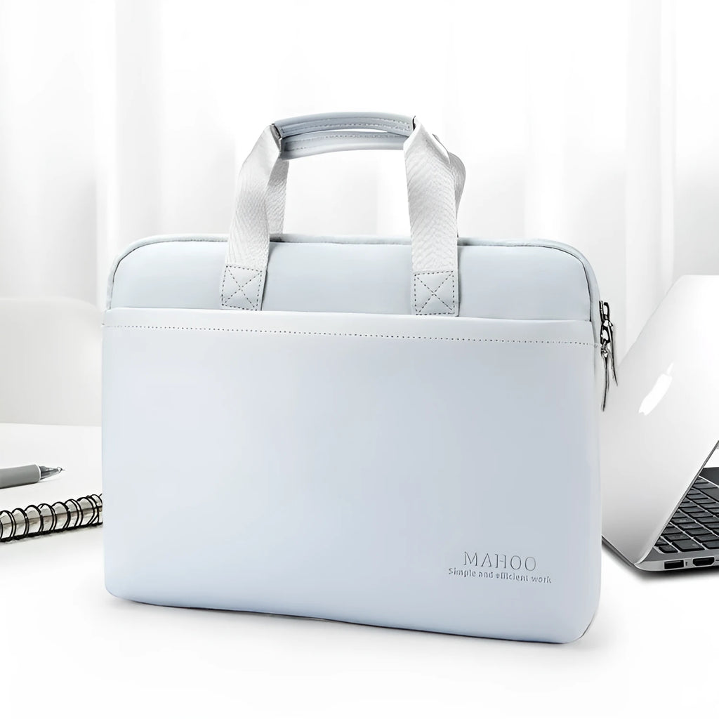 PU leather laptop bag for MacBook Pro with soft handle and zipper, 15.6 inch or 13.3-14 inch