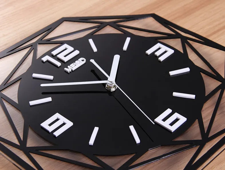 Acrylic wall clock with solar sweeping movement, square design in 35cm, 40cm or 58cm, Green or White
