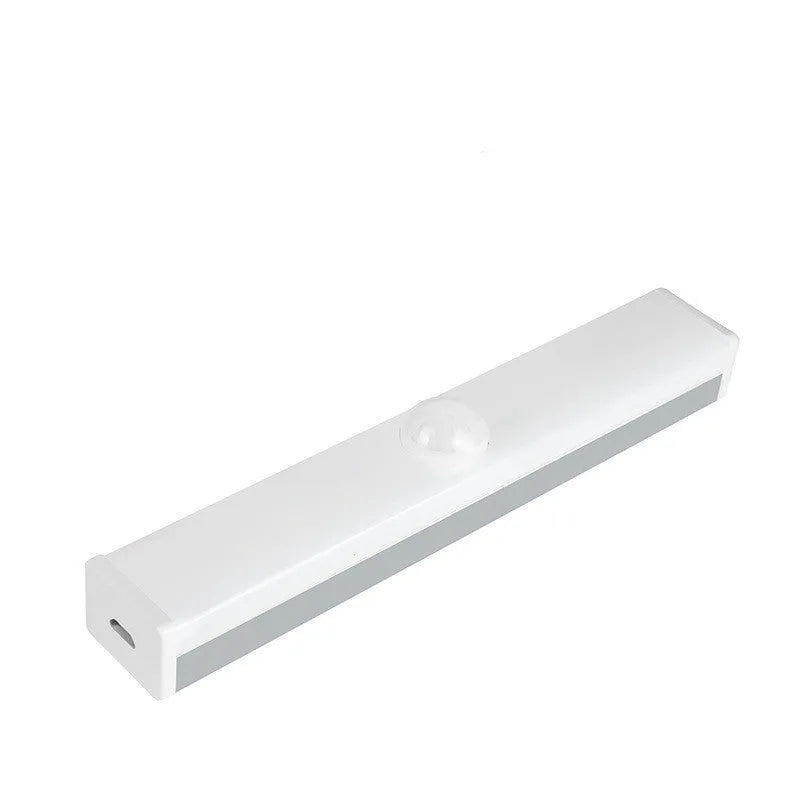 Black and white battery-operated LED strip light with body motion sensor in various lengths.