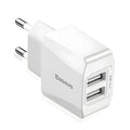 Baseus mini dual USB charger with EU plug for iPhone and Samsung phones
