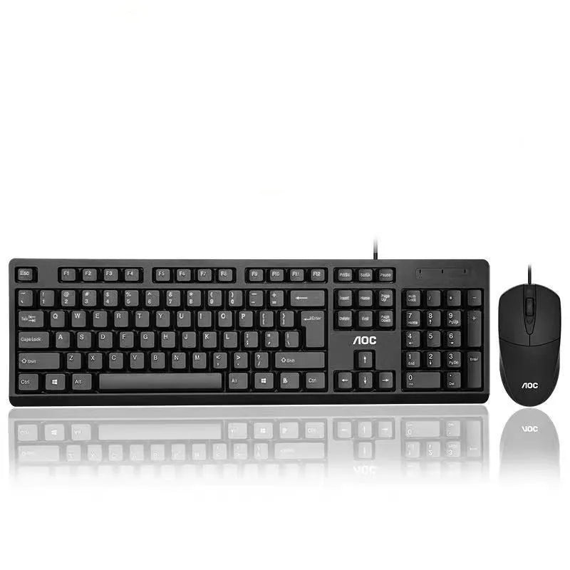 Black wired USB keyboard and mouse set KM160 with 1.5m cable for laptop and desktop computers