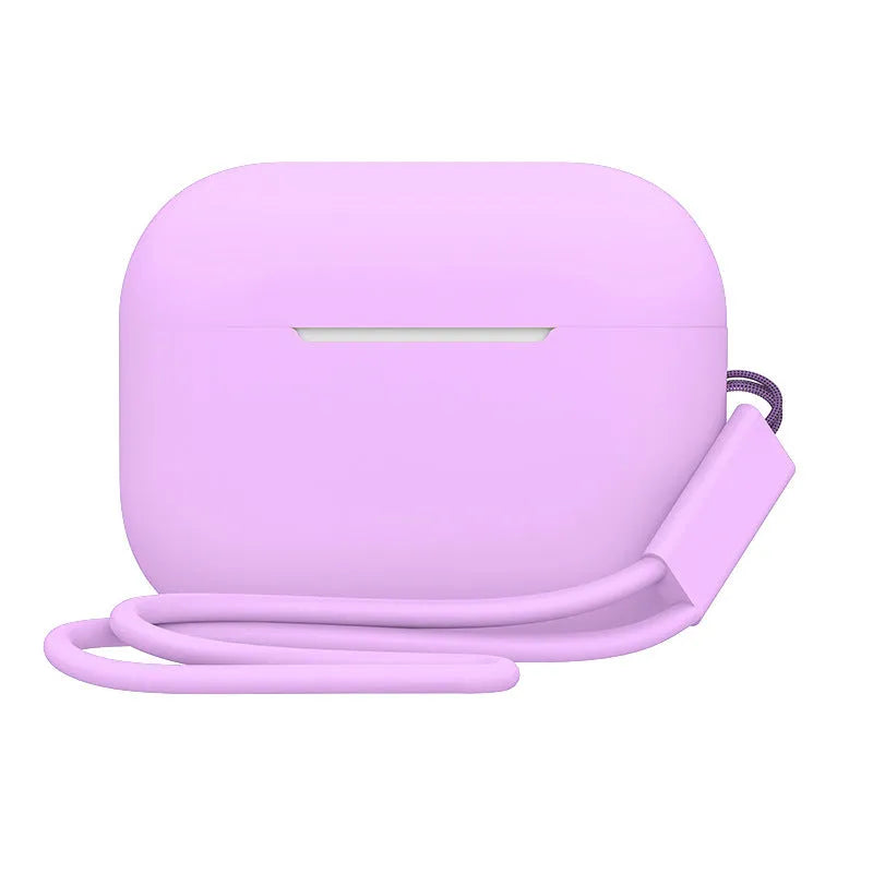 AirPods Pro 2 silicone protective case with attached lanyard in various solid colour options