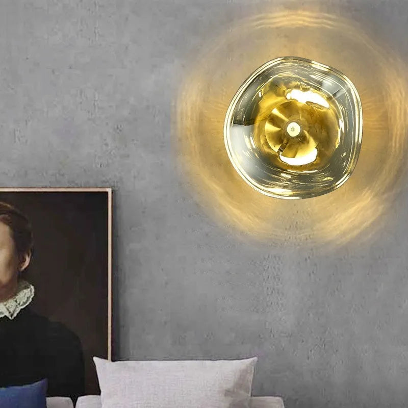 Modern creative staircase bar lava wall lamp with acrylic lampshade in gold colour 30CMx18CM