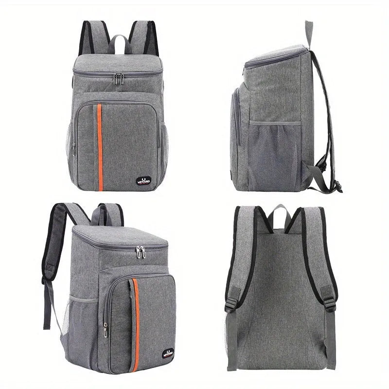 Insulated leak-proof shoulder sports bag in black, dark blue, or grey for picnics and travel