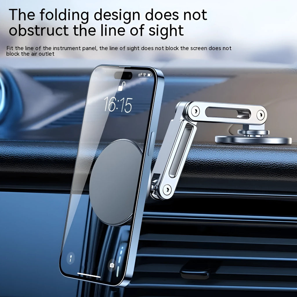 Magnetic car phone holder hanging screen mount 360 rotating aluminium alloy moonlightsilver noblblack