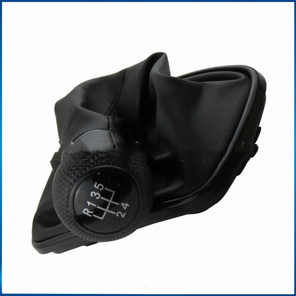 Silver frame black line gear shift knob cover for Volkswagen Mk4 models with 6-speed markings