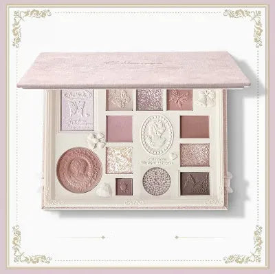 Embossed all-in-one eyeshadow highlighter blush plate with 8 colours, Almond Baked Milk shade