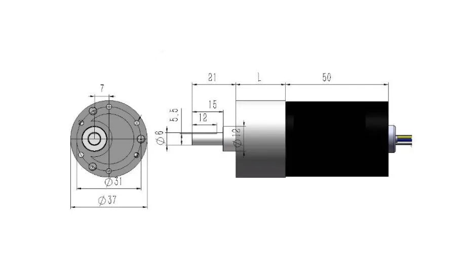 JGB37-3650 brushless DC gear motor 12V 24V automatic curtain motor with adjustable speed