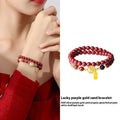 S925 sterling silver bracelet with white shell blessing card design and purple gold sandstone elements