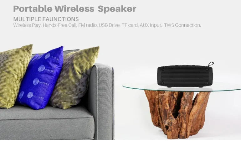 Portable bluetooth speaker in selected colour with twin speakers and USB charging port