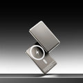 Gun grey magnetic wireless power bank with alloy construction showing ultra-thin 9mm profile
