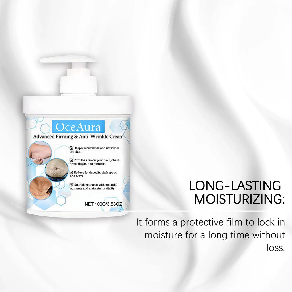 100g jar of body moisturiser cream with glycerin and hyaluronic acid.