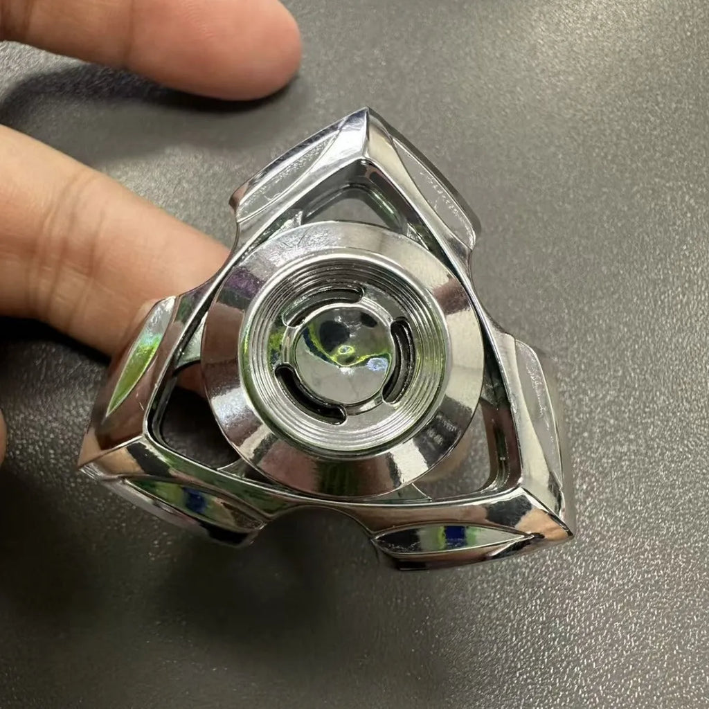 Alloy metal fingertip decompression gyro toy in silver and colourful finishes