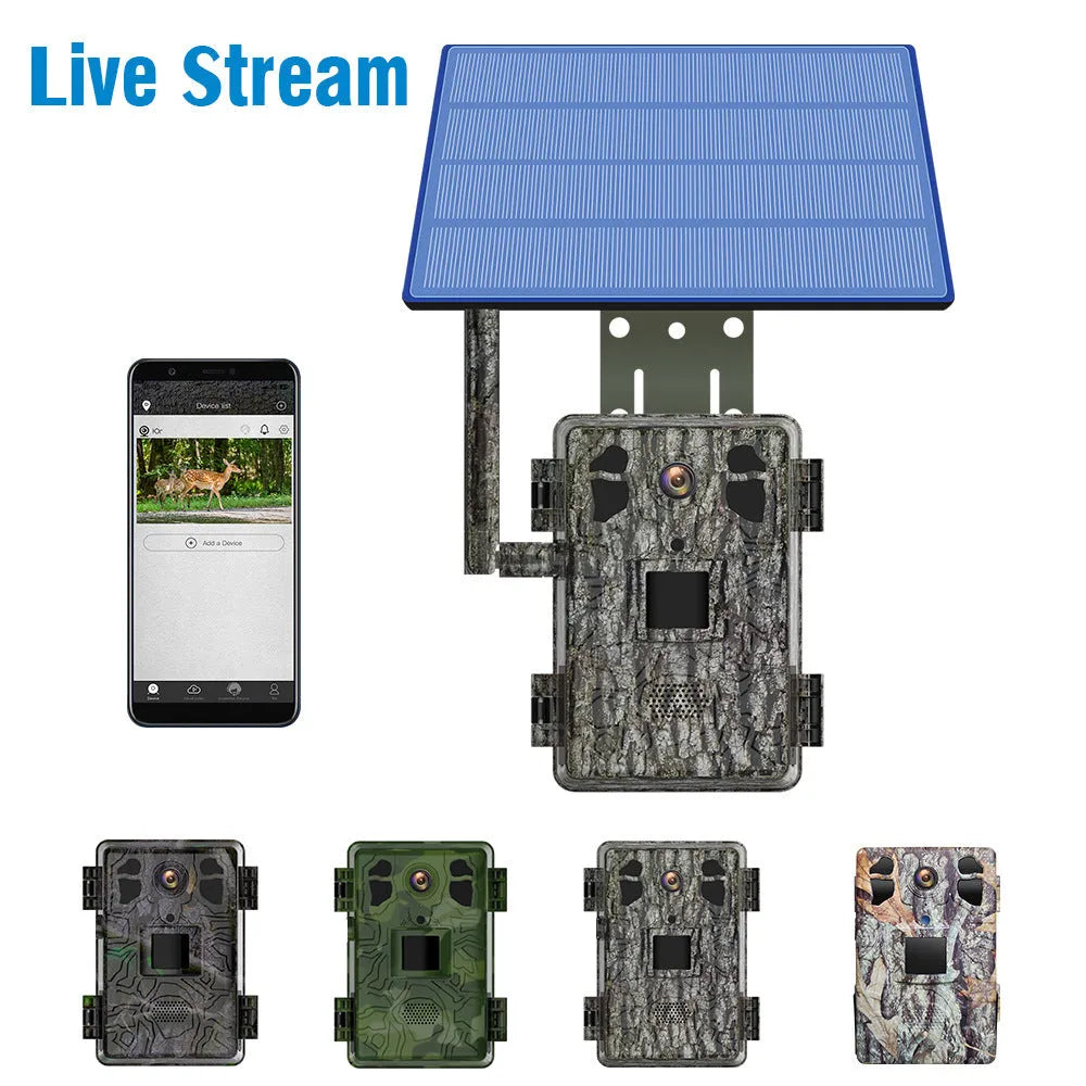 Outdoor 4G surveillance camera with 5MP lens and infrared night vision for remote security monitoring