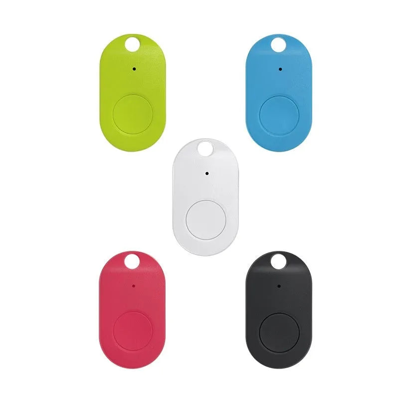 Bluetooth anti-loss device, ABS, 20x26x10mm, with bidirectional search and selfie remote, shown in five colours