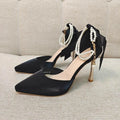 Women's high heel pumps pointed toe stiletto heel waterproof platform solid colour shoes