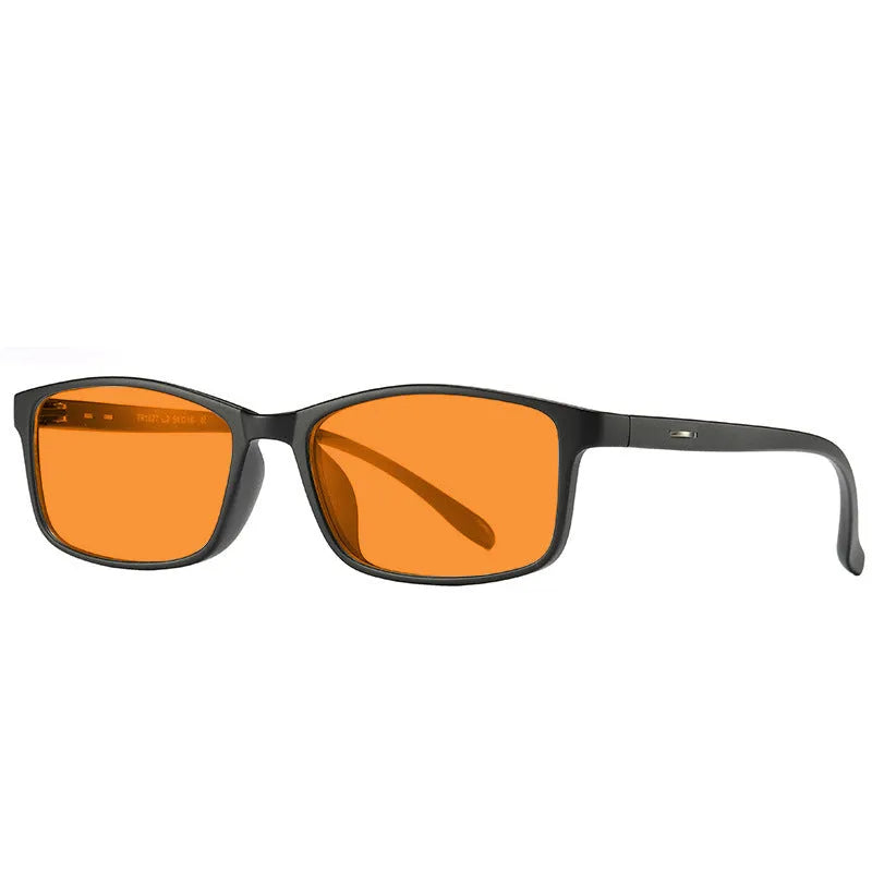 Orange anti-blue light UV glasses with full rim frame in multiple colour options