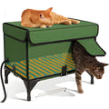 Green foldable cloth cat cage shown in three size options: S, M and L.