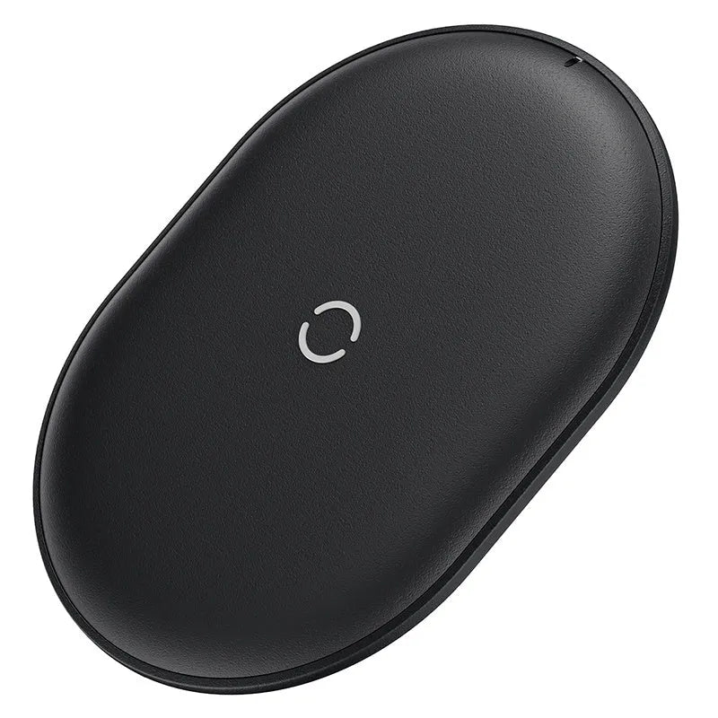 Baseus Rough 15W wireless charging pad for mobile phones in black or white with Type-C cable