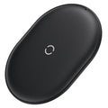 Baseus Rough 15W wireless charging pad for mobile phones in black or white with Type-C cable