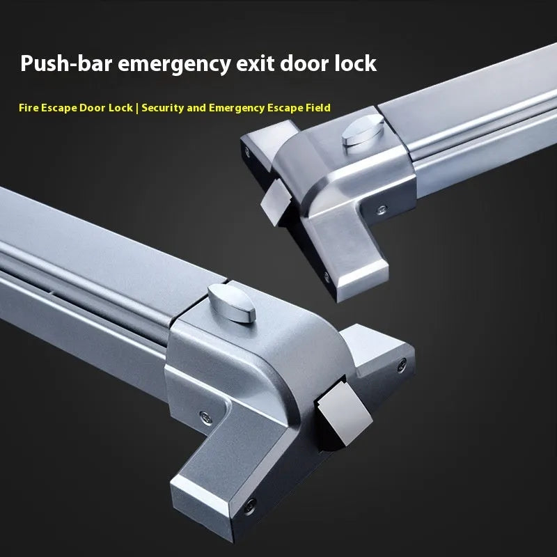 Stainless steel fire safety push door lock with external handle for 65cm single doors