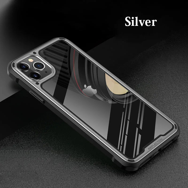 Transparent silicone phone case for iPhone 11 shown in multiple colour options.