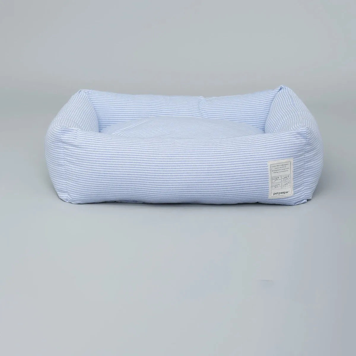 White and blue striped cloth foldable cat nest with shirt lining