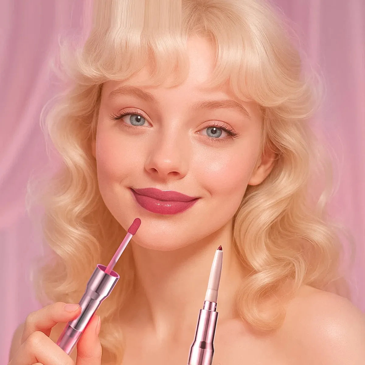 Double-headed lip liner and mirror lip gloss in one unit, 0.2g liner and 5ml gloss, shades 01 to 06