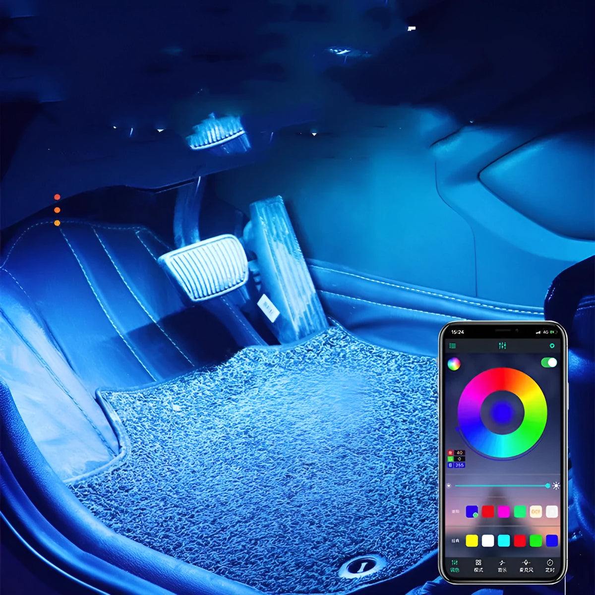 USB voice control music rhythm light for car interior atmosphere modification with 12V or 5V power options