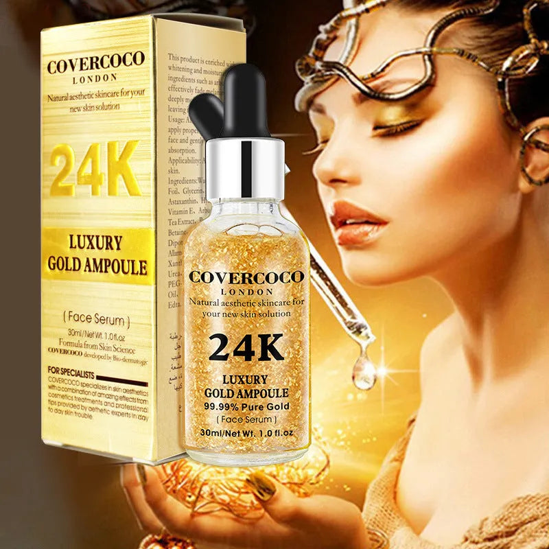 24K Golden Face Moisturizing Cream 30ml jar with yellow gold formula for lifting firming and brightening skin