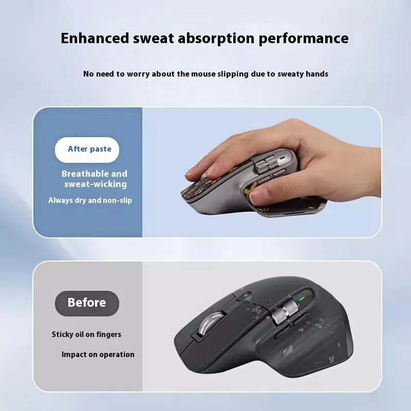 Anti-slip mouse sticker in solid colour with all-inclusive coverage and alcohol cotton wipe included
