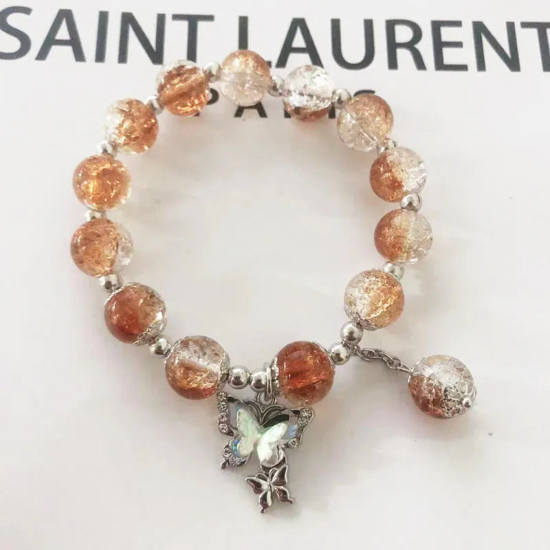 Chinese style glass bracelet with bamboo joint design elements in multiple colour options