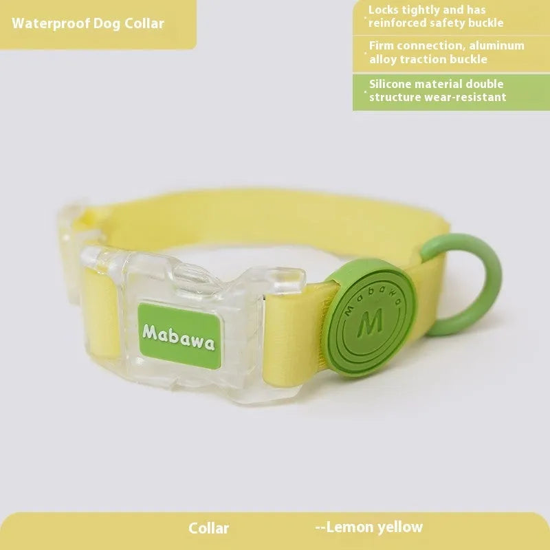 Nylon dog leash and collar set in choice of four colours with hand-holding rope.