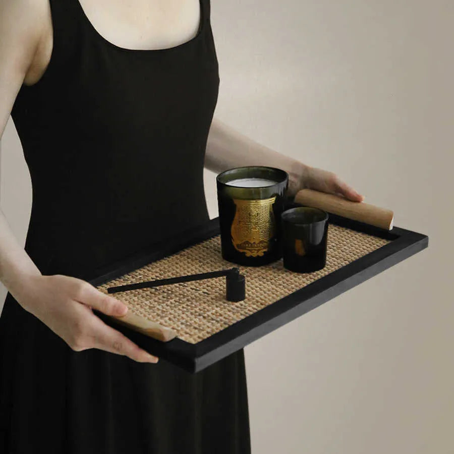 Pine wood compartment dining tray for living rooms and tea rooms in large and small sizes.