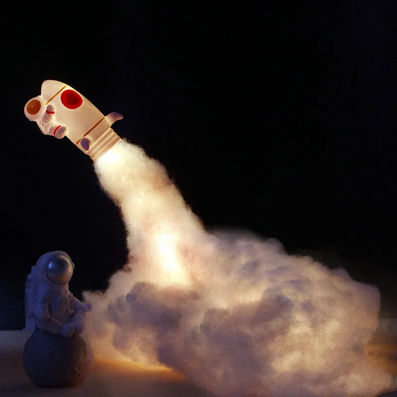 DIY astronaut rocket LED night light kit with warm white lighting and desktop decoration components