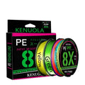 Luya Yuantou 8-weave PE braided fishing line 100m spool in green, yellow or multi-colour 10m sections