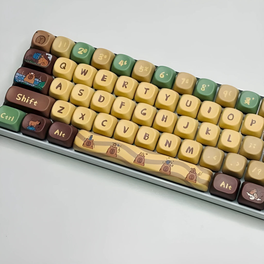 Capabala MOA white ABS mechanical keyboard keycap set with 130 keys laid out.