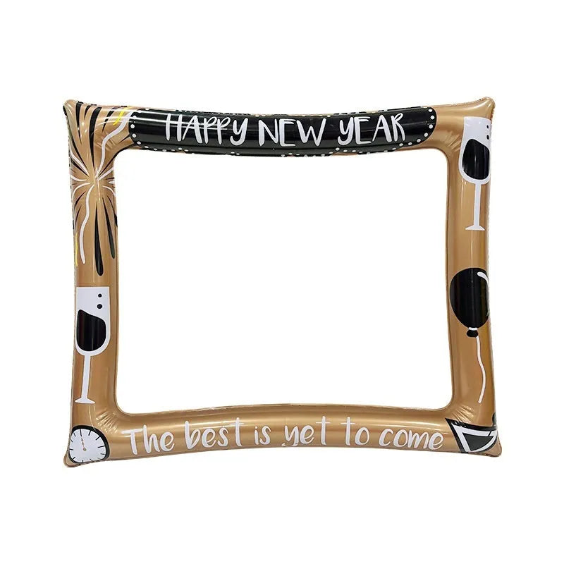 Christmas-themed inflatable PVC photo frame prop for festive photography