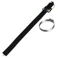 Black rubber vehicle electrostatic grounding belt measuring 37cm long with copper wire core.