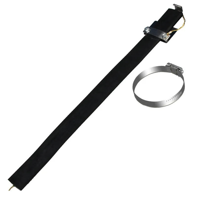 Black rubber vehicle electrostatic grounding belt measuring 37cm long with copper wire core.