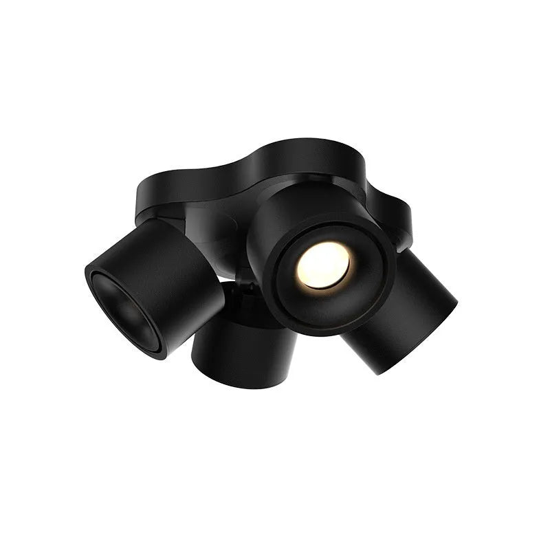 Sand white LED double-headed ceiling spotlight with die-cast aluminium body, 24W, punch-free mount