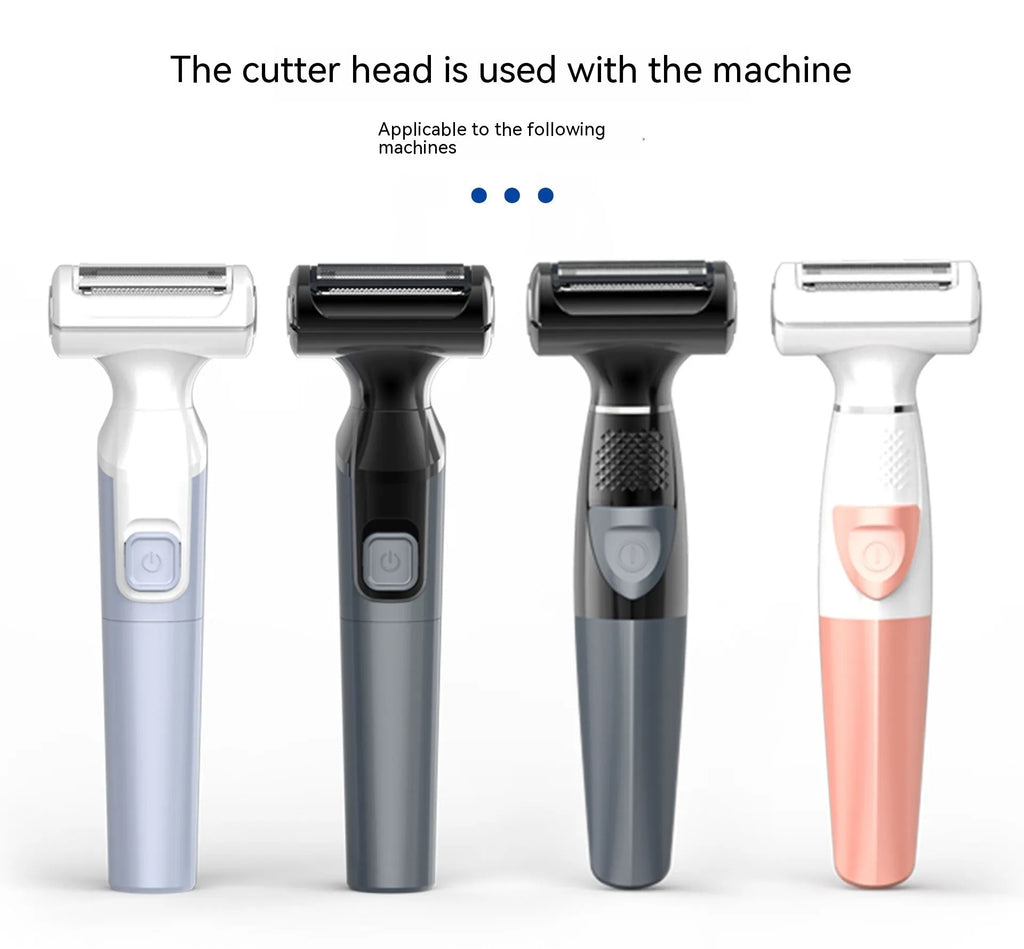 Electric hair trimmer and shaver in blue or black, fully washable ABS body, dry battery powered, for women and men