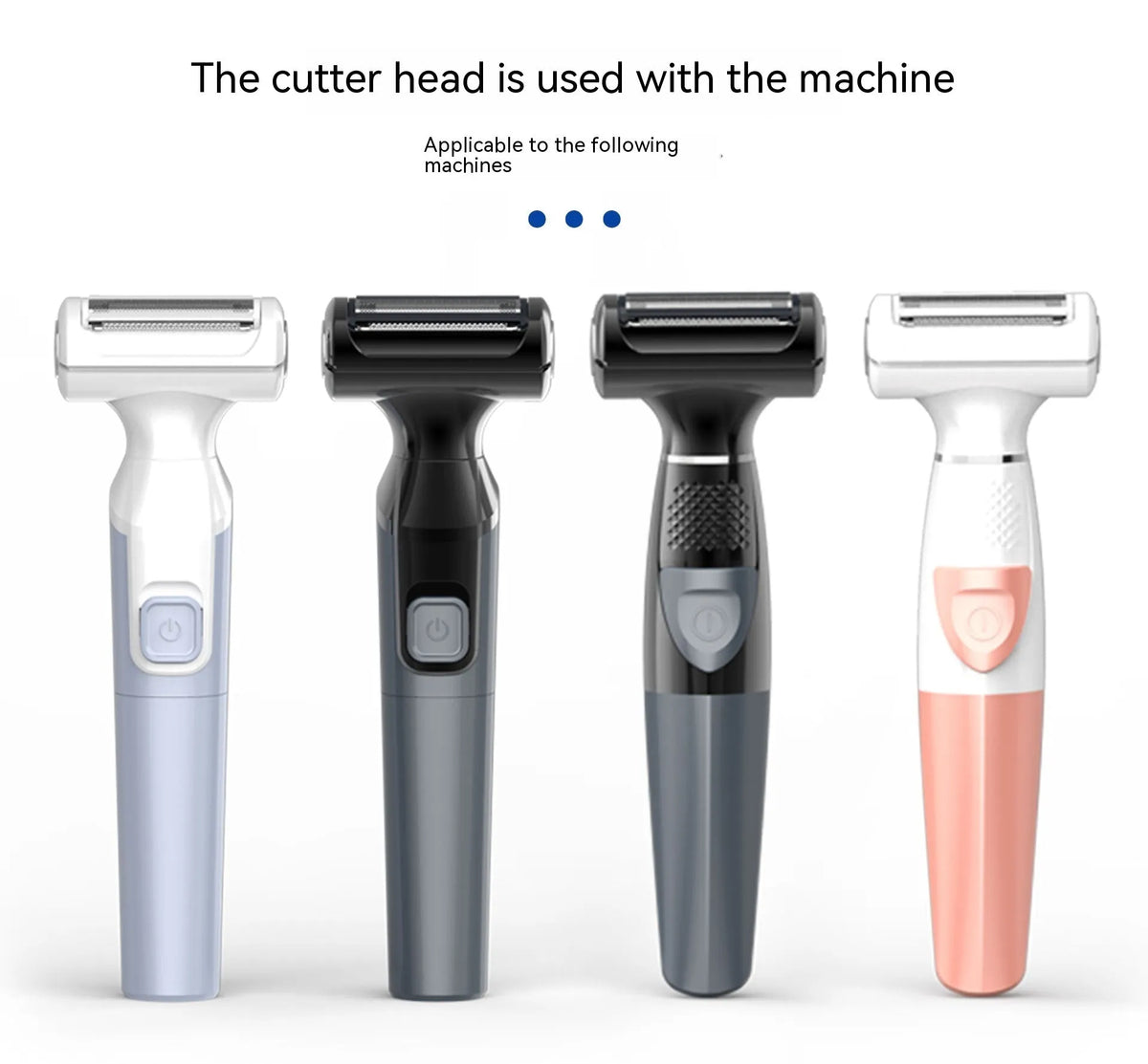 Electric hair trimmer and shaver in blue or black, fully washable ABS body, dry battery powered, for women and men