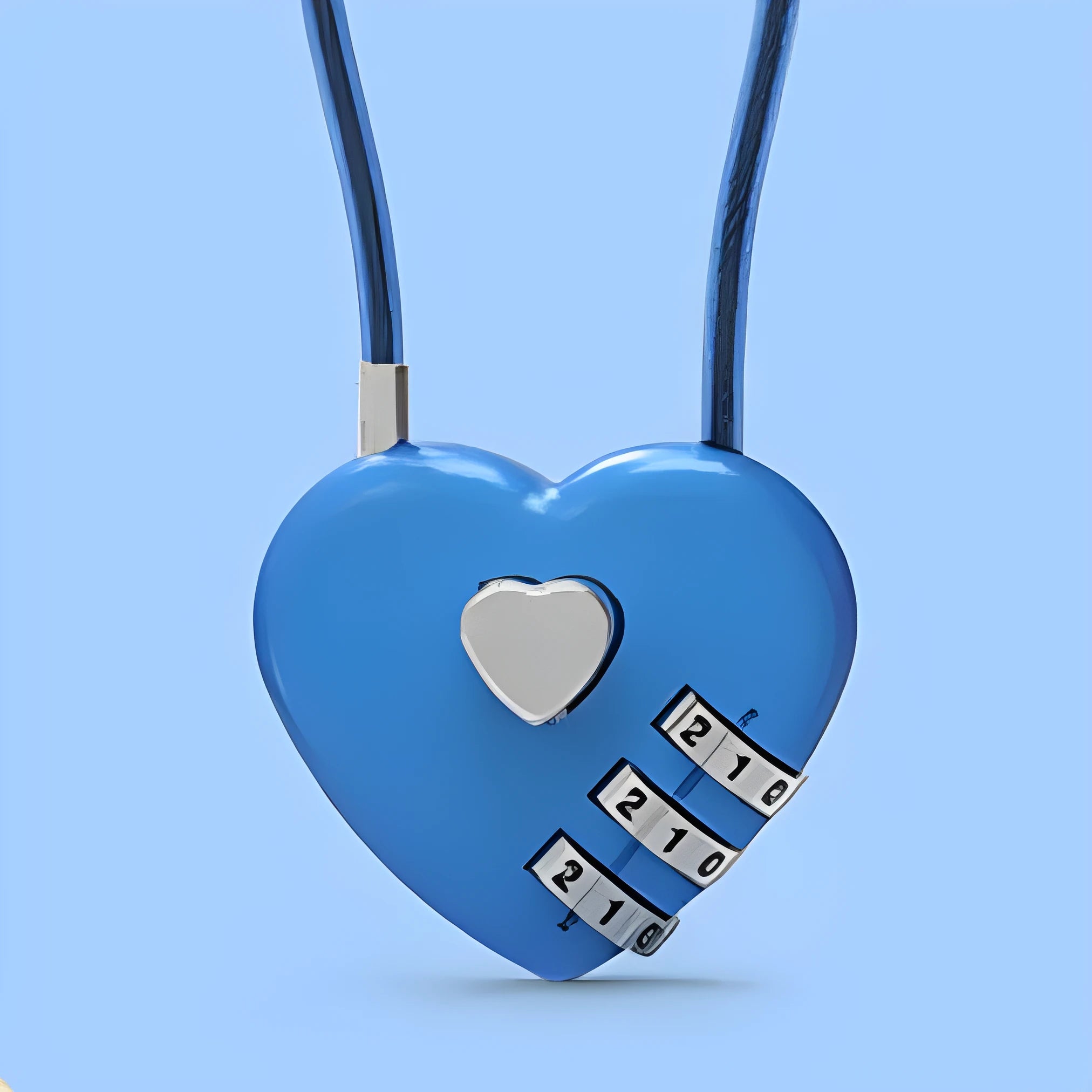 Heart shaped ABS plastic bike lock with steel cable in multiple colour options
