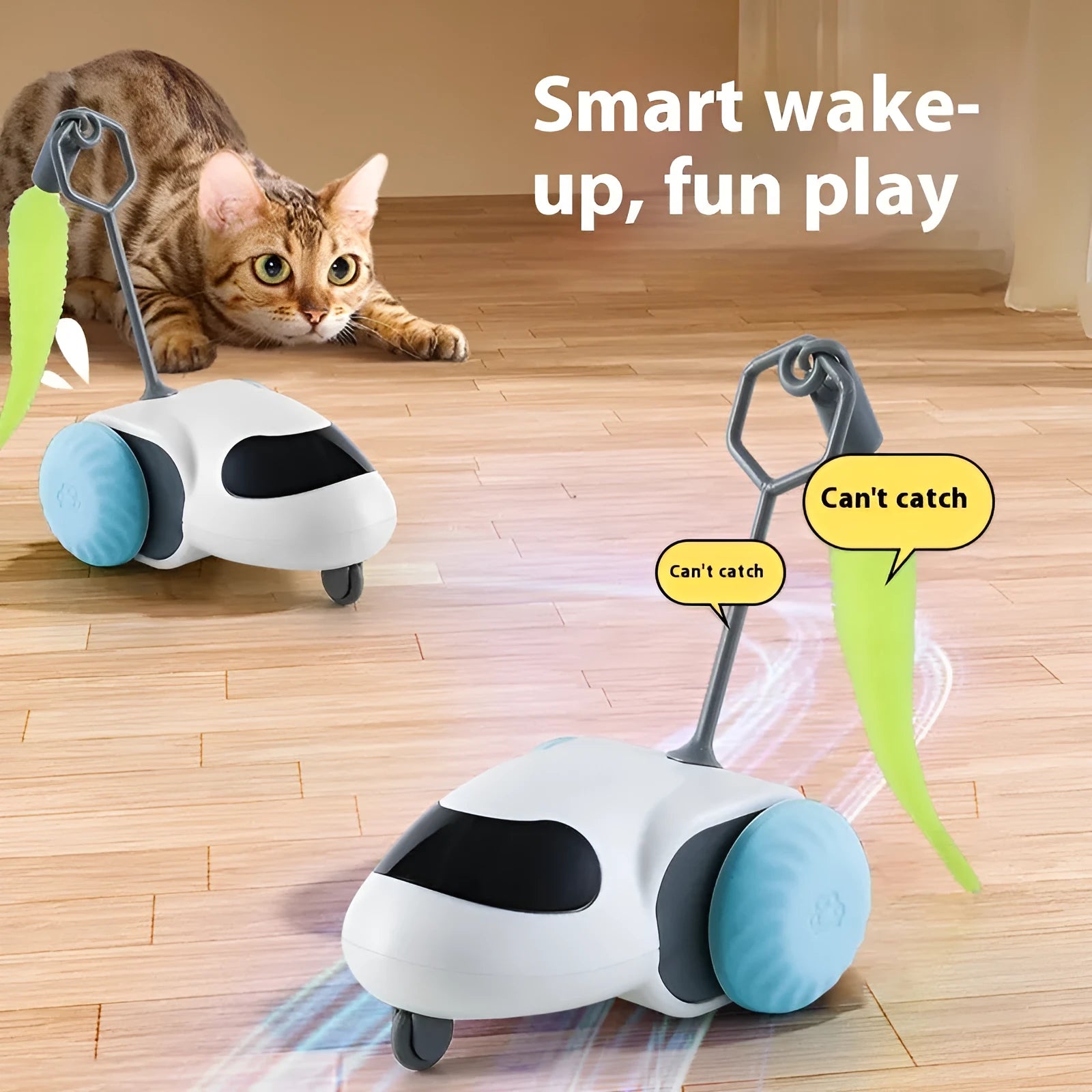 Smart gravity sensor cat running car electric toy in light grey blue colour