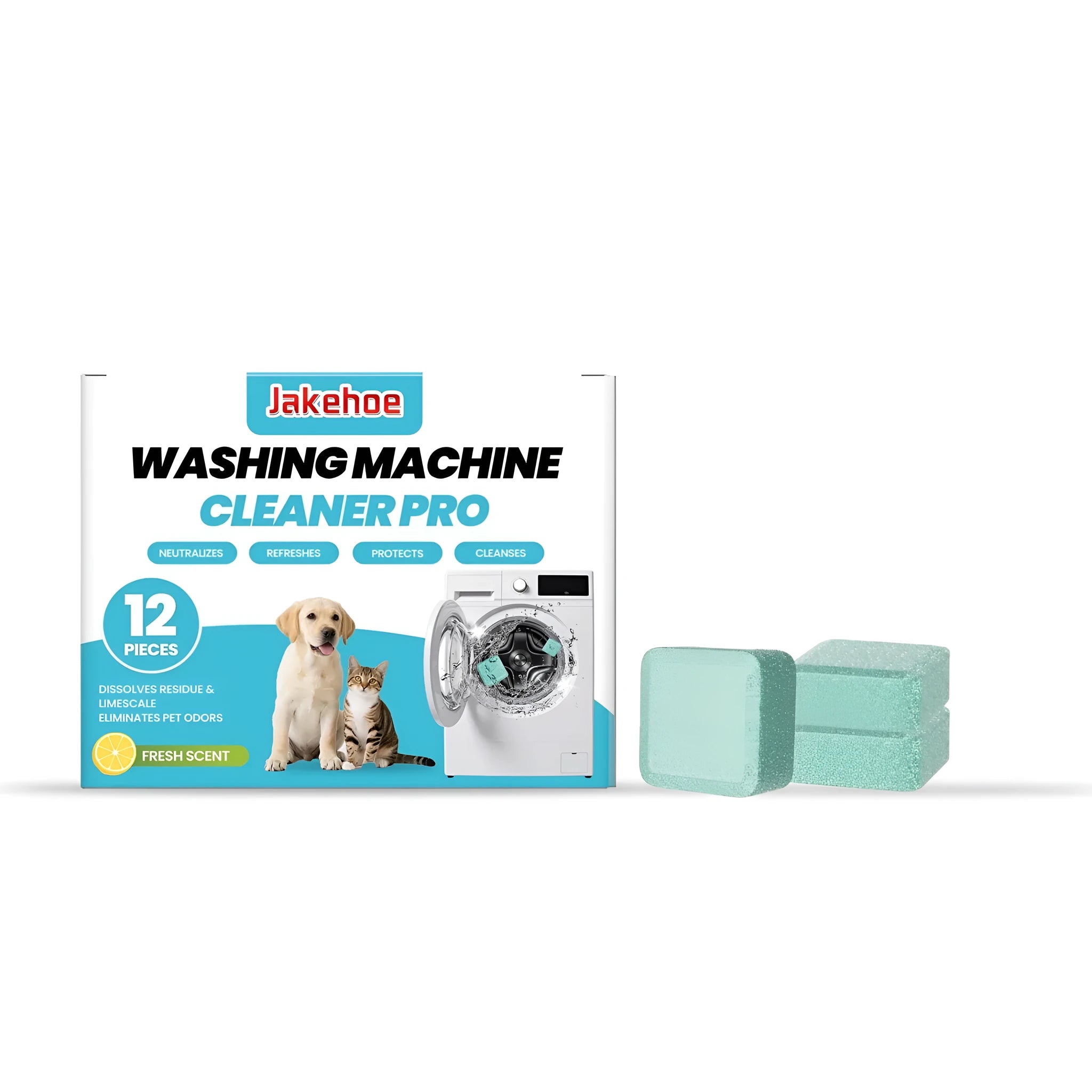 12 pack of washing machine cleaning tablets with limescale removal ingredients