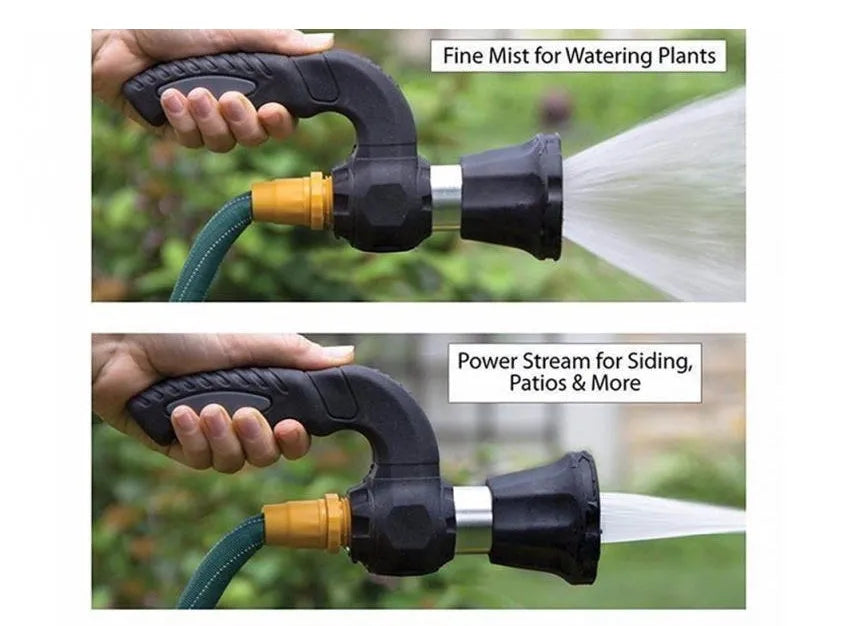 Mighty Power Hose Blaster Nozzle black with five spray settings and ergonomic handle