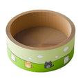 Round deep pit cat scratch board made of corrugated paper in 45cm and 50cm sizes.
