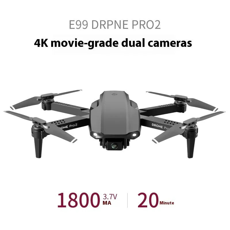 E99Pro2 folding UAV HD aerial photography drone with 1080p single camera in black
