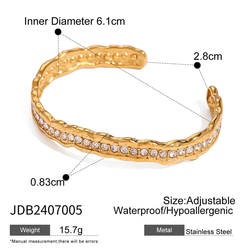 European and American stainless steel zircon bracelet electroplated colour JDB201271